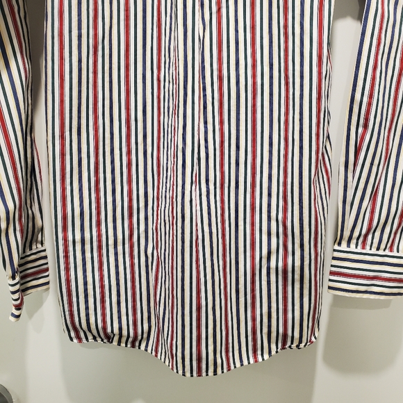 Ralph Lauren 120s Two Ply Classic Stripe Button Down Shirt 15 1/2 39 Mens - Picture 6 of 9